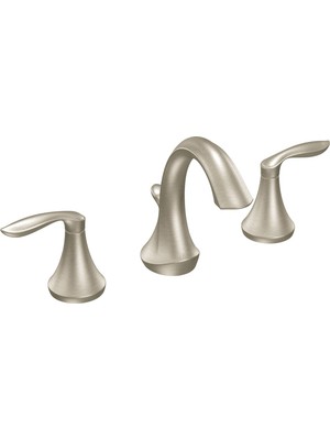 Odea Moen T6420BN Eva Two-Handle High-Arc 8-Inch Widespread Bathroom Faucet, Valve Required, Brushed Nickel