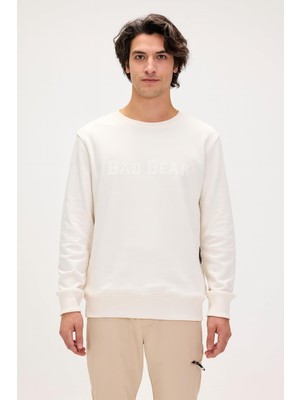 Odea Bad Bear Snow Marshmallow Crewneck Erkek Baskılı Sweatshirt,beyaz Xl