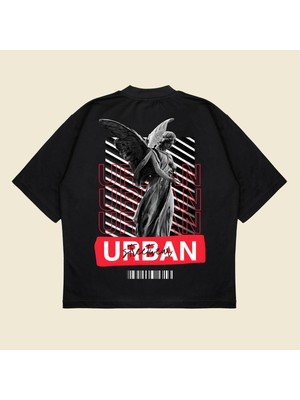 Odea Tarzsokak Urban Baskılı Oversize Unisex Pamuklu Nefes Alan Kalın Kumaşlı, SIYAH650, Xl