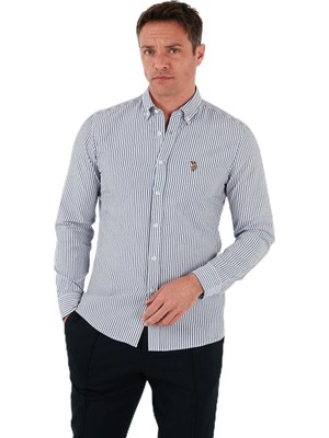 Odea U.s. Polo Çizgili Pamuklu Slim Fit Düğmeli Yaka Gömlek Erkek Gömlek G081SZ0042103065