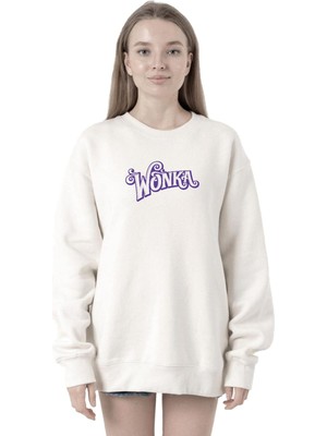 Odea Tshirthane Willy Wonka Logo Beyaz Kadın 2ip Sweatshirt P20058S9564, Xl