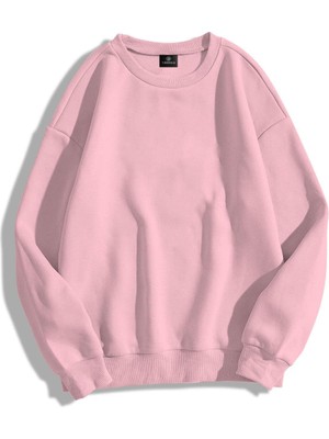 Odea Tarzsokak Unisex Basic Bisiklet Yaka Sweatshirt Pembe, PEMBE-602, M