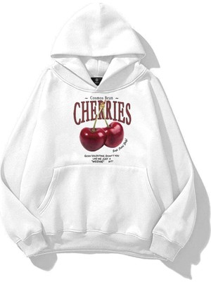 Odea Tarzsokak Kadın Cherries Sweatshirt Beyaz, BEYAZ-136, Xl