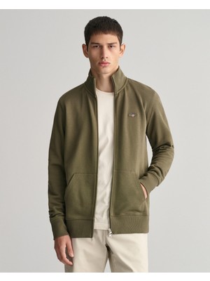 Odea Gant Erkek Yeşil Regular Fit Fermuarlı Sweatshirt