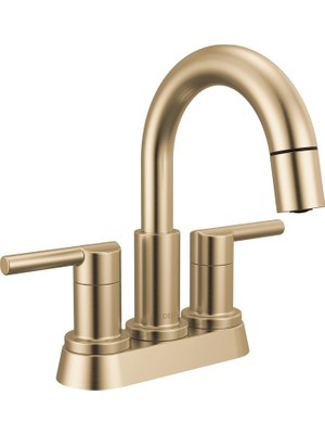 Odea Delta Musluk Nicoli Pull-Down Centerset Banyo Bataryası, Altın Yüksek Ark 3 Delikli Püskürtücülü Banyo Lavabo Bataryası, Şampanya Bronz 25749LF-CZPD