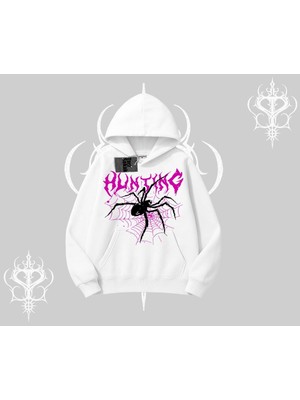 Odea Tarzsokak Beyaz Kapşonlu Sweatshirt Autumn Spider, Beyaz, S