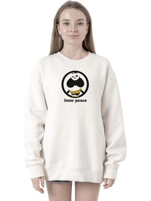 Odea Tshirthane Kung Fu Panda Inner Peace Beyaz Kadın 2ip Sweatshirt P21797S8558, S