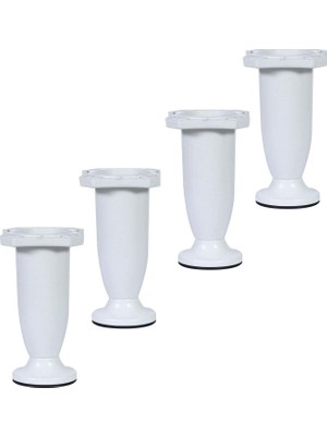 Odea BADEM10 Mobilya Kanepe Baza Sehpa Ayağı Ayarlanabilir 10 cm Plastik Beyaz Ayak (4 Adet)