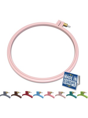 Odea Maker Susan Plastik Nakış Kasnağı, Hello Serisi Yeni Başlayanlar Için Çapraz Dikiş Çemberleri, Punch Iğne Kasnağı, Dikiş Için Nakış Çerçeveleri, Iğne Işi, Nakış Projeleri (Yumuşak Pembe, Orta 7,5 Inç