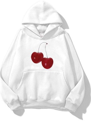Odea Tarzsokak Unisex Cherry Tram Sweatshirt Beyaz, BEYAZ-288, S