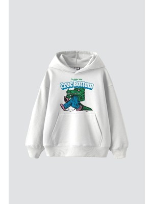 Odea Tarzsokak Vırtual Tracks Baskılı Oversize Unisex Premium Beyaz, BEYAZ-304, L