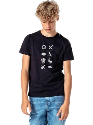 Odea Qivi Unisex Çocuk Siyah The Umbrella Academy Baskılı Sweatshirt, Siyah, 7-8 Yaş