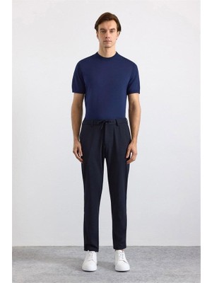 Odea Lacivert Slim Düz Jogger Pantolon