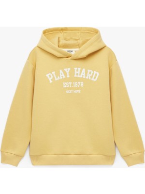 Odea Baskılı Uzun Kollu Pamuk Karışımlı Kapşonlu Sweatshirt