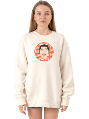 Odea Tshirthane Monogatari Anime Takeo Gouda Circle Poster Ekru Kadın 2ip Sweatshirt P22055S4513, Xs