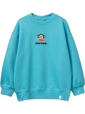 Odea United Colors Of Benetton Çocuk ve Gençler Maglia G/c M/l 3J70C10TA Kapüşonsuz Sweatshirt, Mavi, 150 cm