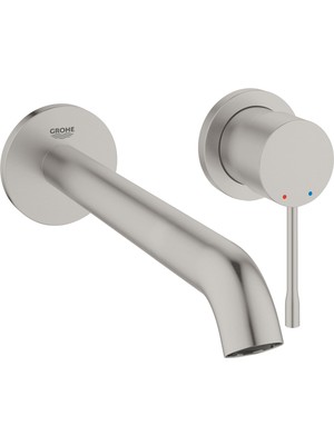 Odea Grohe Essence - 2 Delikli Lavabo Armatürü (Su Tasarruflu, Duvar Montajı, Çıkıntı: 230 Mm), Süper Çelik, 19967DC1