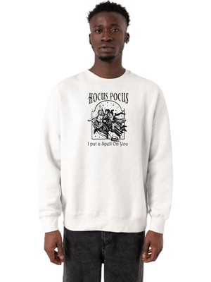 Odea Tshirthane Hocus Pocus I Put A Spell On You Beyaz Erkek 2ip Sweatshirt P21270S7837, Xl