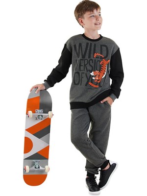 Odea Wild Oversize Erkek Çocuk Gri Eşofman Takım
