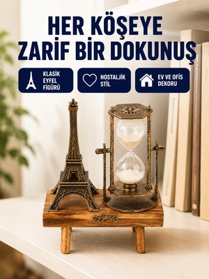 Dekoratif Kum Saati – Ahşap Malzeme, Hediyelik Masa Aksesuarı - Lisinya