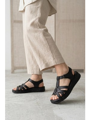 Papuç Sepeti 5249 Hakiki Deri Ultra Rahat Hafif Comfort Taban Kadın Sandalet