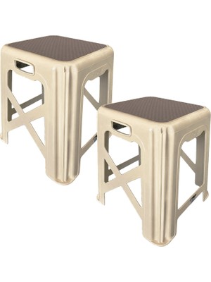 Evelux Modern Orta Boy Plastik Tabure 2 Li