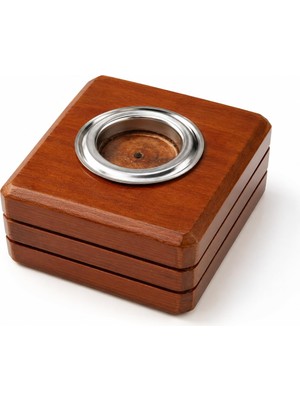 Esranın Dünyası Bfastore El Yapımı Ahşap Tealight Mumluk, Ceviz Rengi, 11X10X7 cm