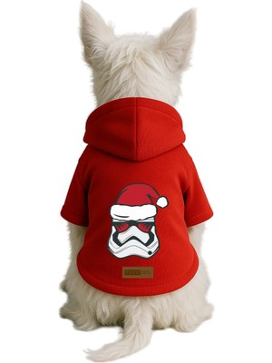Esranın Dünyası Monopetz Baskılı Içi Polarlı Köpek ve Kedi Kıyafeti & Elbisesi - Kırmızı Renk Kapüşonlu Hoodie B6F11 6xl