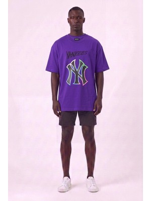 Blow Up Future Gen Günlük Spor Tişört Yankees Mor Oversize 141886