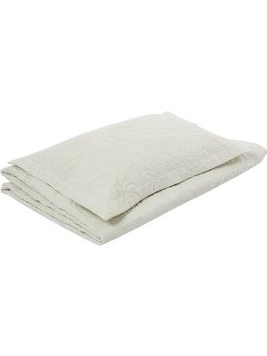 Esranın Dünyası Taç Gala Kendinden DESENLI%100 Polyester Yatak Örtüsü Seti, Ekru, Tek Kişilik