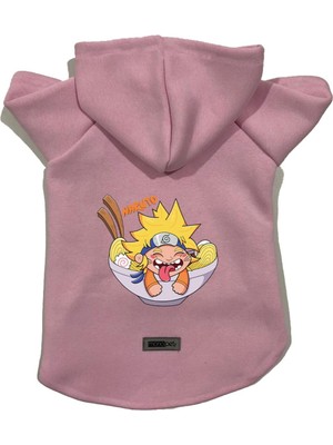 Esranın Dünyası Monopetz Kapişonlu Polar Sweatshirt Köpek ve Kedi Kıyafeti & Elbisesi Pembe Naruto M