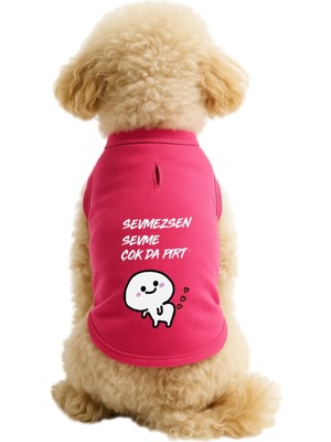 Esranın Dünyası Mpz Pets Kedi ve Köpek Kıyafeti & Elbisesi Pembe Sevmezsen Sevme Atlet 3xl