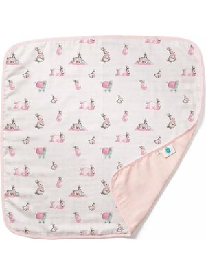 Esranın Dünyası Deux Lapins Bébé Lapin Rose Çift Kat Müslin BATTANIYE%100 Pamuk