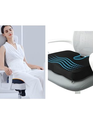 Esranın Dünyası Ankanorm Ortopedik Oturma Minderi Visko Cocix Elastik Minder Basur Hemoroid Minderi Oturma Simidi Yastığı Dik Duruş Minderi