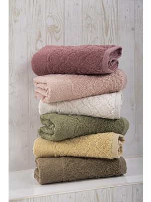 Esranın Dünyası Güvenal Akasya 6 Adet Desenli Havlu Havlu & Havlu Seti El Yüz Havlusu Çeyiz Havlusu Banyo Havlusu 254378, Çok Renkli, 50 x 90