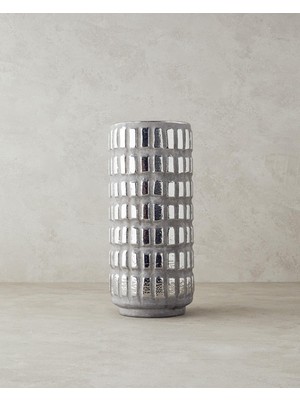 Esranın Dünyası English Home Glossy Stoneware Vazo Silver