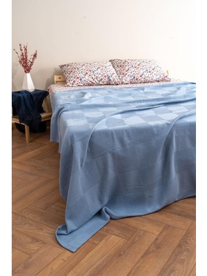 Esranın Dünyası Soley Serenity 200X220 Çift Kişilik Pike, Mavi