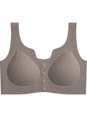 Cottonhill Seamless Bra - Virela | Vizon Lazer Kesim Önden Düğmeli Toparlayıcı Büyük Beden Kadın Sütyen