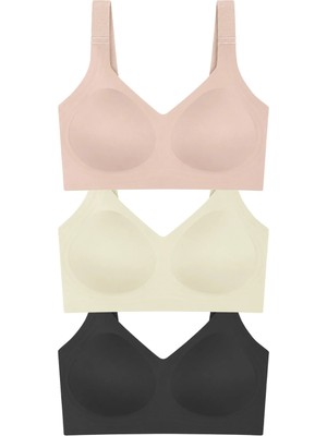Cottonhill Seamless Bra - Velisse | Lazer Kesim Balensiz Toparlayıcı Minimizer Kadın Sütyen 3'lü Paket-2