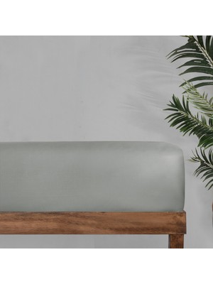 Sarev Monochrome Tek Kişilik %100 Pamuk Saten Fitted Çarşaf -Gray