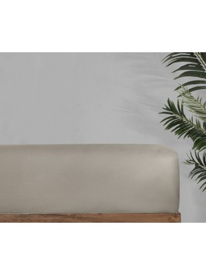 Sarev Monochrome Tek Kişilik %100 Pamuk Saten Fitted Çarşaf -Mocha