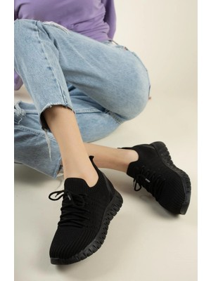 Nesil Shoes Dvm 500 Siyah Triko Kadın Sneakers