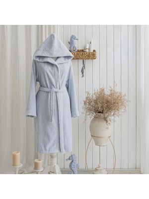Zeni %100 Pamuk Unisex Kapüşonlu Bornoz