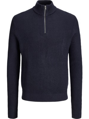 Jack & Jones Erkek Dik Yaka Fermuarli Triko Kazak - Pannel