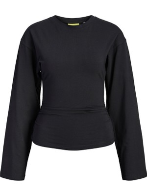 Jack & Jones Kadin Bisiklet Yaka Uzun Kollu Tisört - Paloma