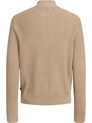 Jack & Jones Erkek Dik Yaka Fermuarli Triko Kazak - Pannel