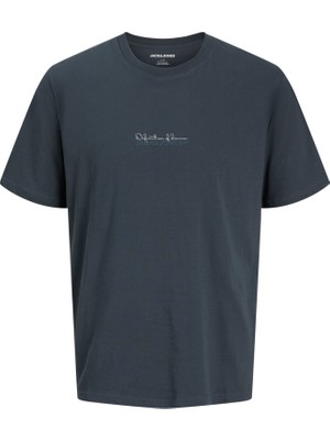 Jack & Jones Erkek Gögüs Baskili Bisiklet Yaka Tisört - Kendrick