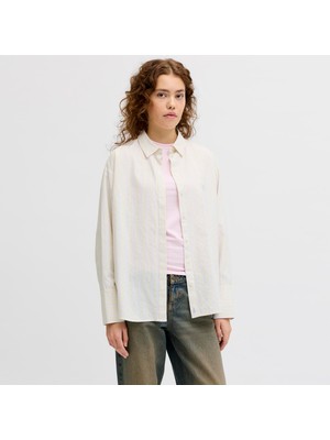Jack & Jones Kadin Relaxed Fit Uzun Kollu Poplin Gömlek - Caro