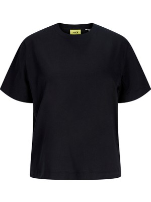 Jack & Jones Kadin Box Fit Bisiklet Yaka Tisört - Sophia