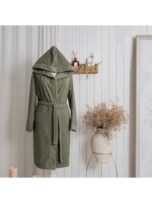 Zeni %100 Pamuk Unisex Kapüşonlu Bornoz